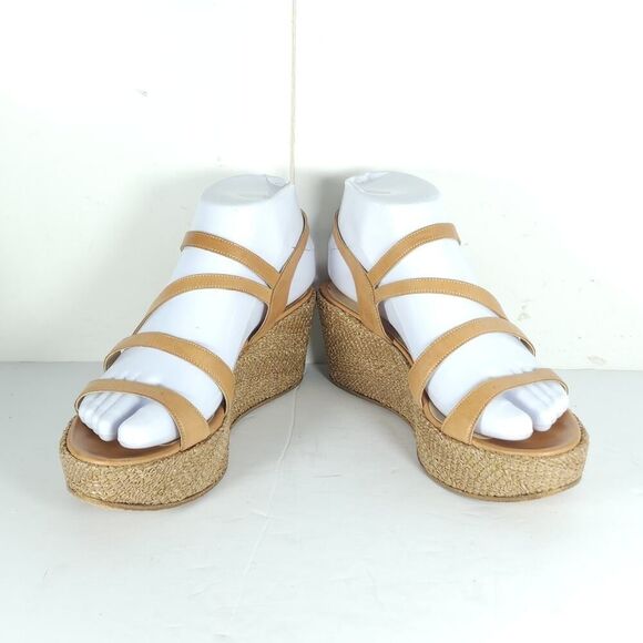 Fratelli Rossetti Women's US6 US36,5 Tan Leather Espadrill Strappy Wedge Sandals - Picture 6 of 16